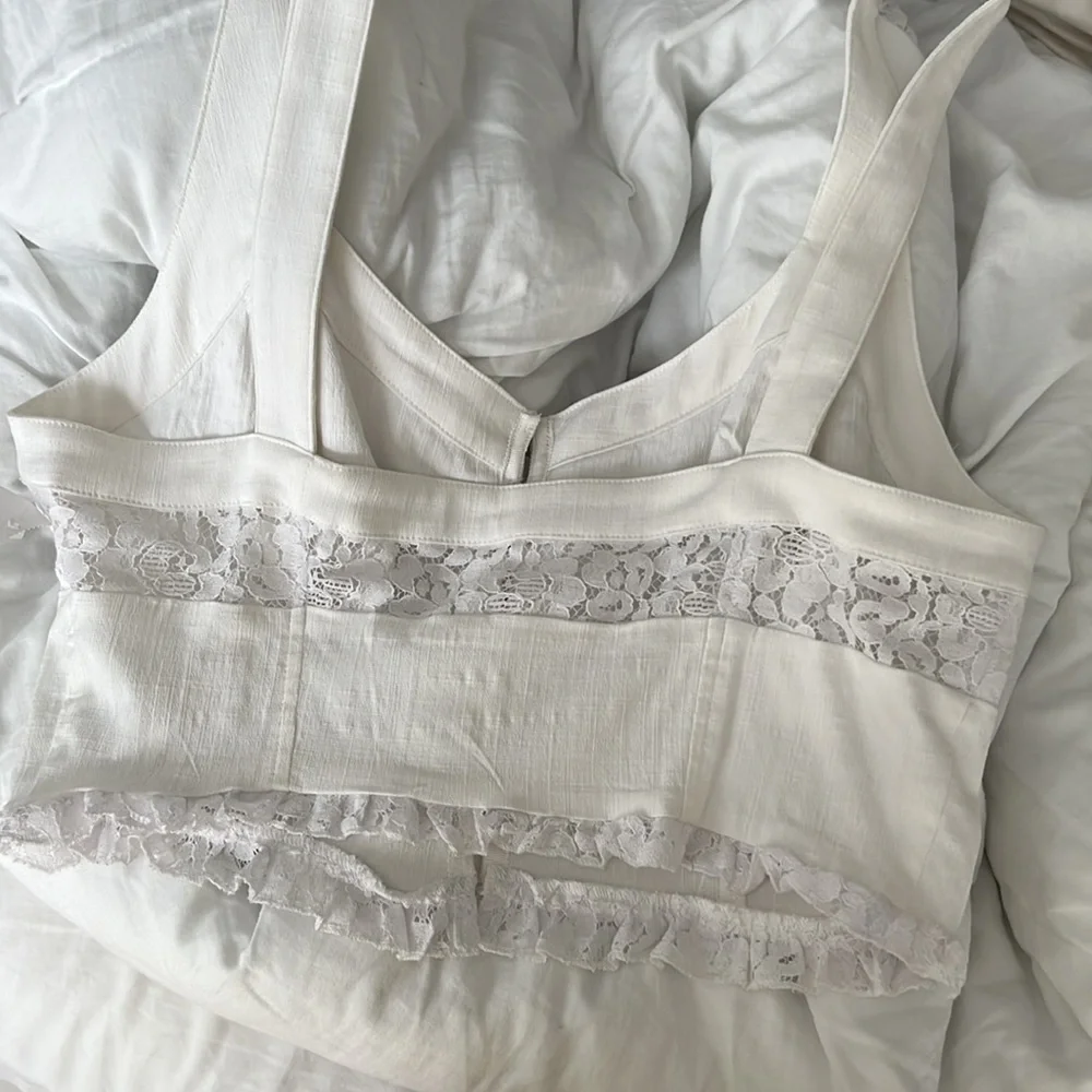 Free People White Lace Crop Top - Picture 3 of 3